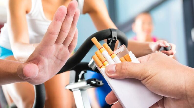 quit smoking and exercise on a stationary bike